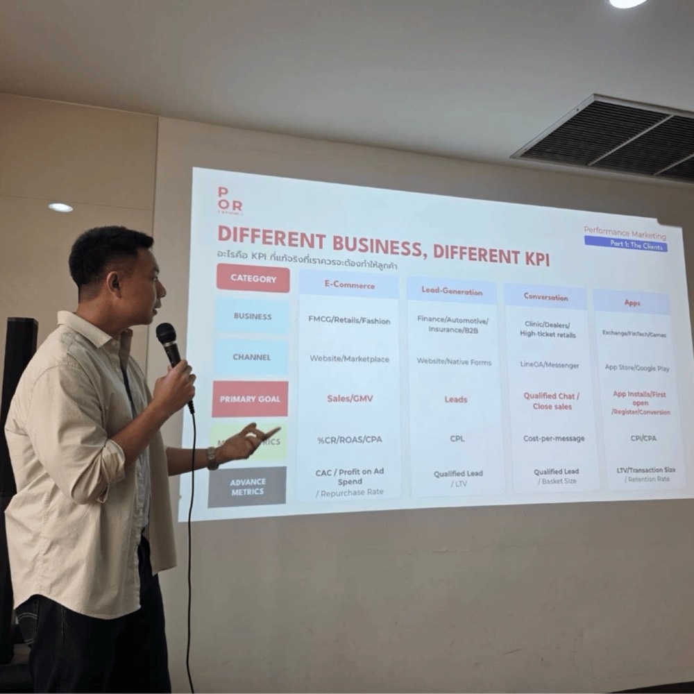 Por presenting to the Brand Baker team